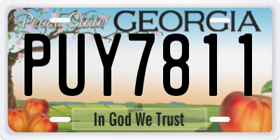 GA license plate PUY7811