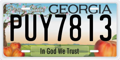 GA license plate PUY7813
