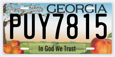GA license plate PUY7815