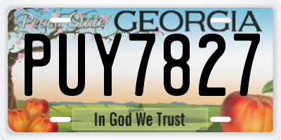 GA license plate PUY7827