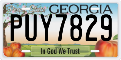 GA license plate PUY7829