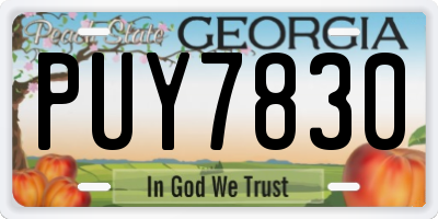 GA license plate PUY7830