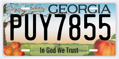 GA license plate PUY7855