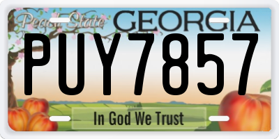 GA license plate PUY7857