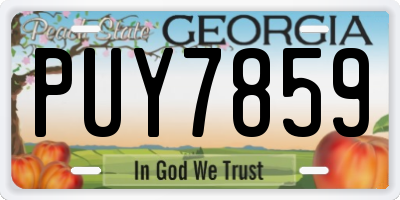 GA license plate PUY7859