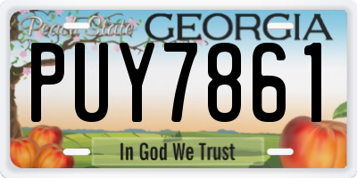 GA license plate PUY7861