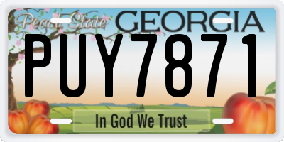 GA license plate PUY7871