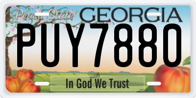 GA license plate PUY7880