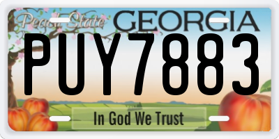 GA license plate PUY7883
