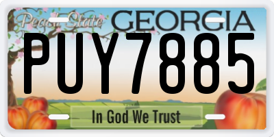 GA license plate PUY7885