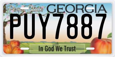 GA license plate PUY7887