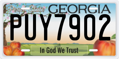 GA license plate PUY7902
