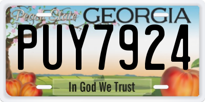 GA license plate PUY7924