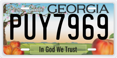 GA license plate PUY7969