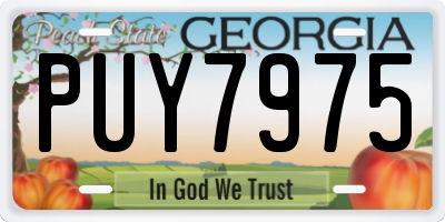 GA license plate PUY7975