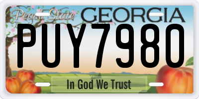 GA license plate PUY7980