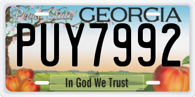 GA license plate PUY7992