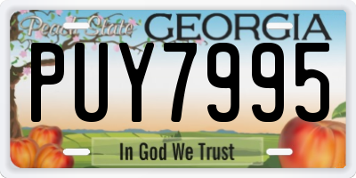 GA license plate PUY7995