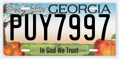 GA license plate PUY7997