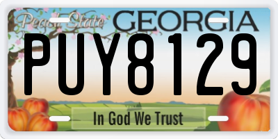 GA license plate PUY8129