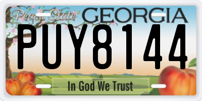 GA license plate PUY8144