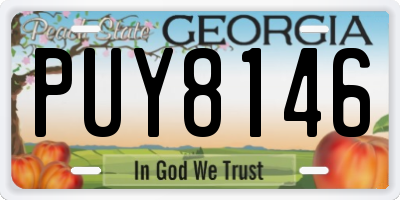 GA license plate PUY8146