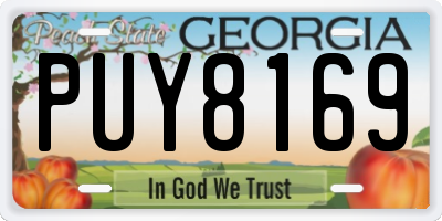 GA license plate PUY8169