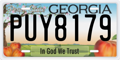 GA license plate PUY8179
