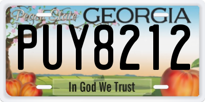 GA license plate PUY8212
