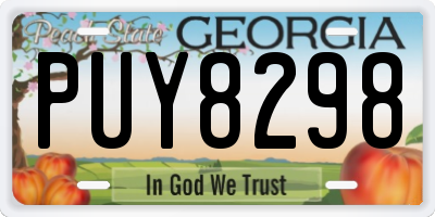 GA license plate PUY8298