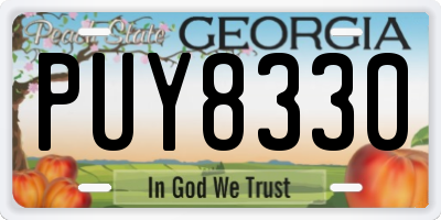 GA license plate PUY8330