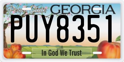 GA license plate PUY8351