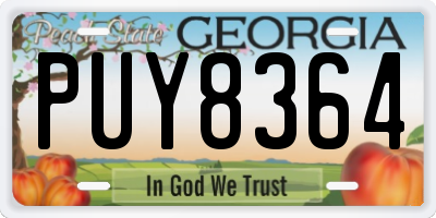 GA license plate PUY8364