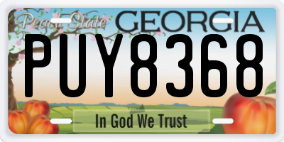 GA license plate PUY8368