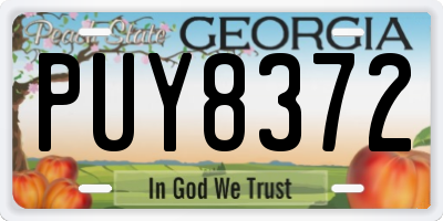 GA license plate PUY8372