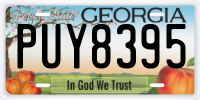 GA license plate PUY8395