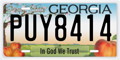 GA license plate PUY8414