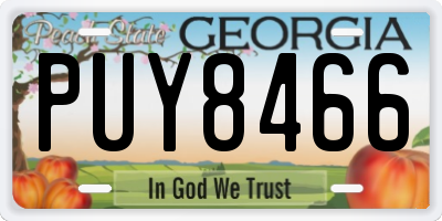 GA license plate PUY8466