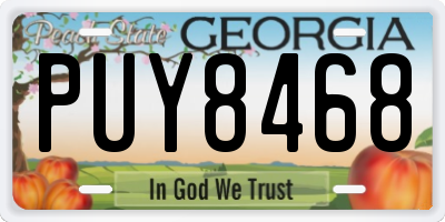 GA license plate PUY8468