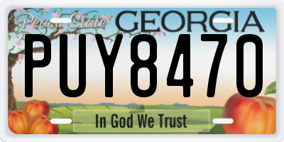 GA license plate PUY8470