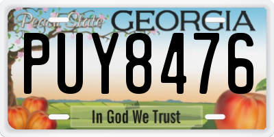 GA license plate PUY8476