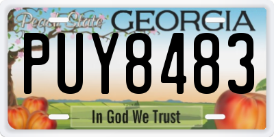 GA license plate PUY8483