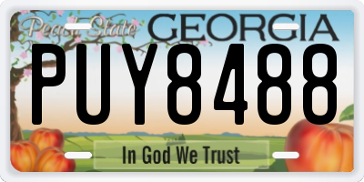 GA license plate PUY8488