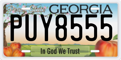 GA license plate PUY8555