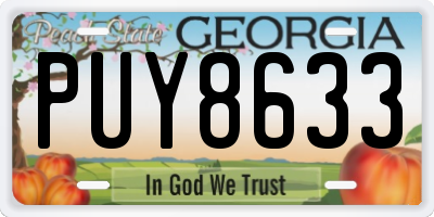 GA license plate PUY8633