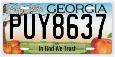 GA license plate PUY8637