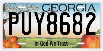 GA license plate PUY8682