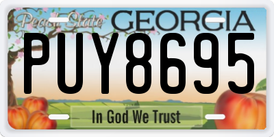 GA license plate PUY8695