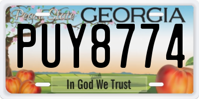 GA license plate PUY8774