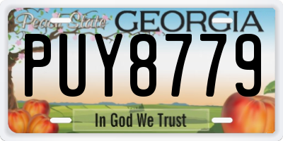 GA license plate PUY8779